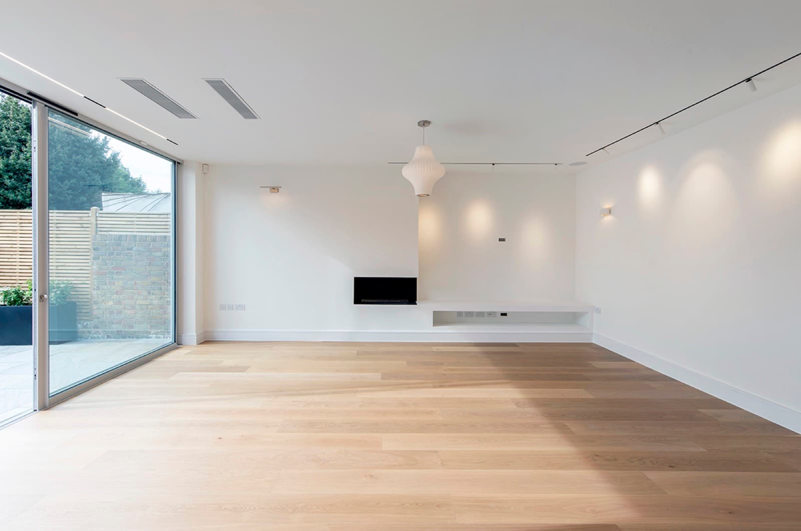 Empty living room before virtual staging